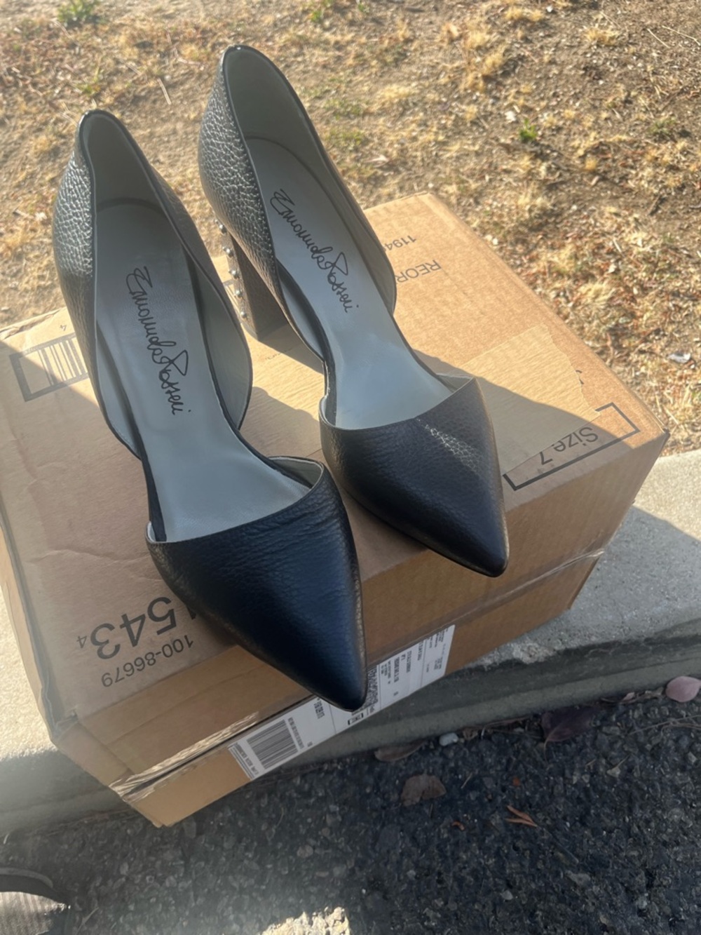 Black Pointed Toe D'Orsay Pumps